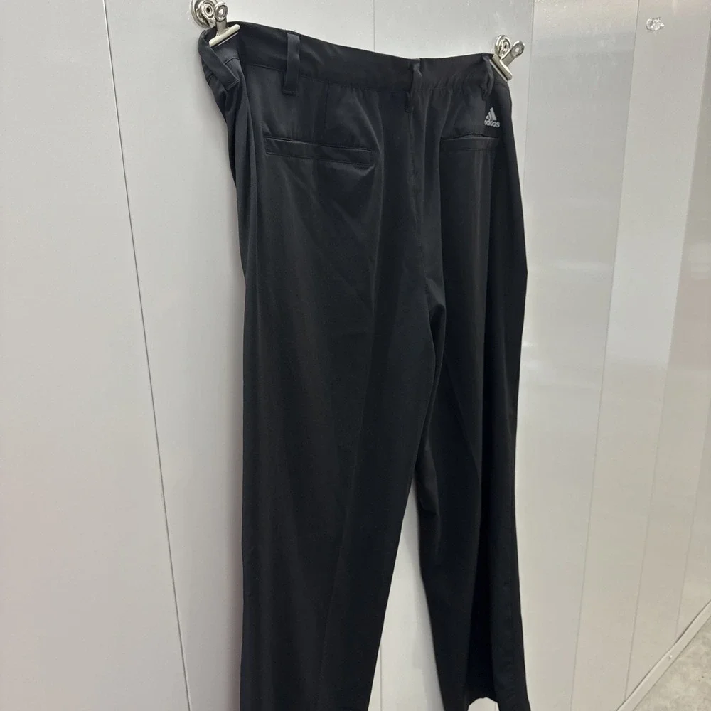 Adidas Men's Black Golf Pants Flat Front Gripper Waistband 38x30